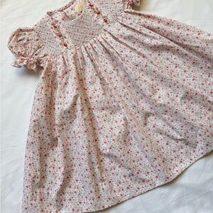 Petit Ami Floral Smocked Dress with Puff Sleeves